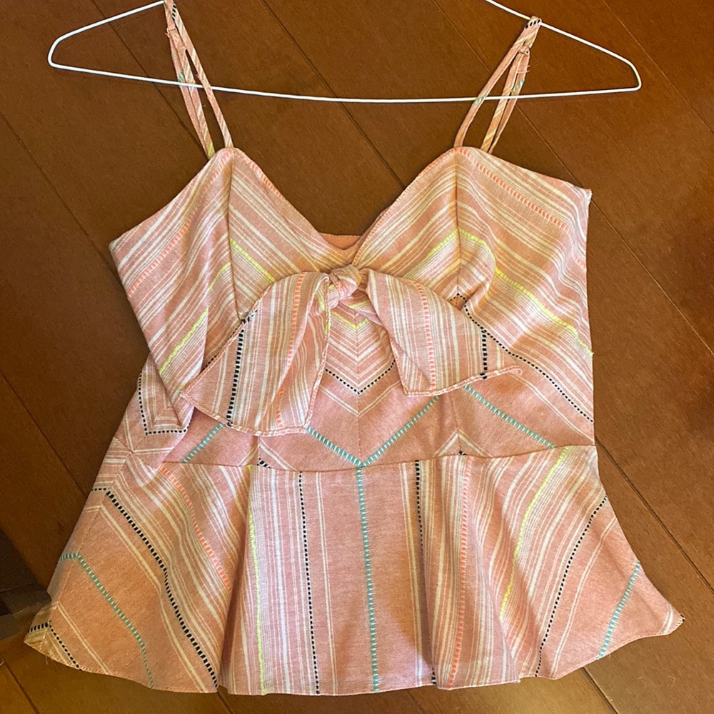Parker Sunset Stripe Peplum Top